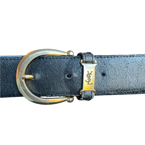 Yves Saint Laurent Black and Gold Belt - Picture 2 of 10